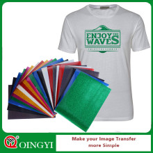Vin de transfert de chaleur de glitter de QingYi pour le T-shirt